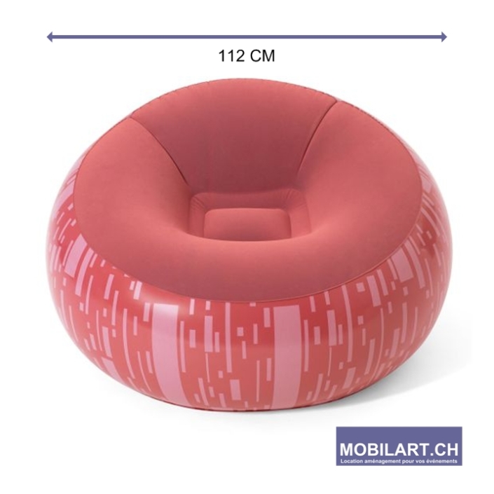 Mobilart – Location – Mobilier – Pouf gonflable Le pouf gonflable pour vos événements et maintenant disponible chez mobilart.ch.