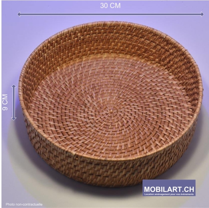 Mobilart – Location – Art de la table – Corbeille osier 1