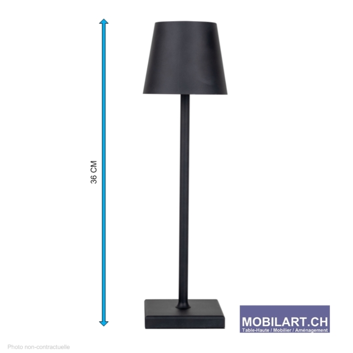 www.mobilart.ch – lampe de table sur accu noire