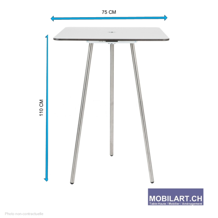 www.mobilart.ch – Location table haute carrée 75 cm