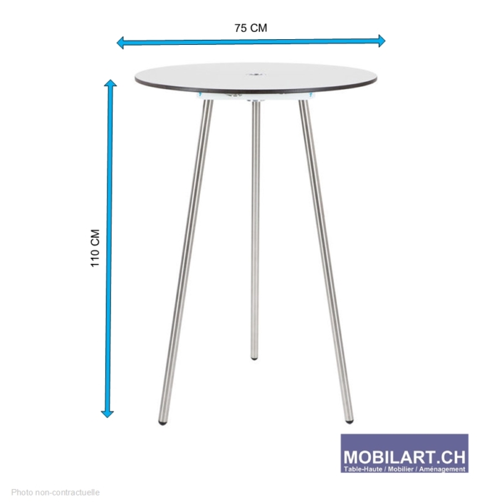 www.mobilart.ch – Location table haute ronde 75 cm