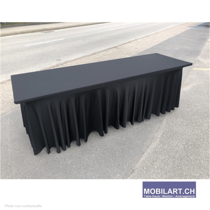 Mobilart.ch – Location housse noir de table 220 par 70 cm